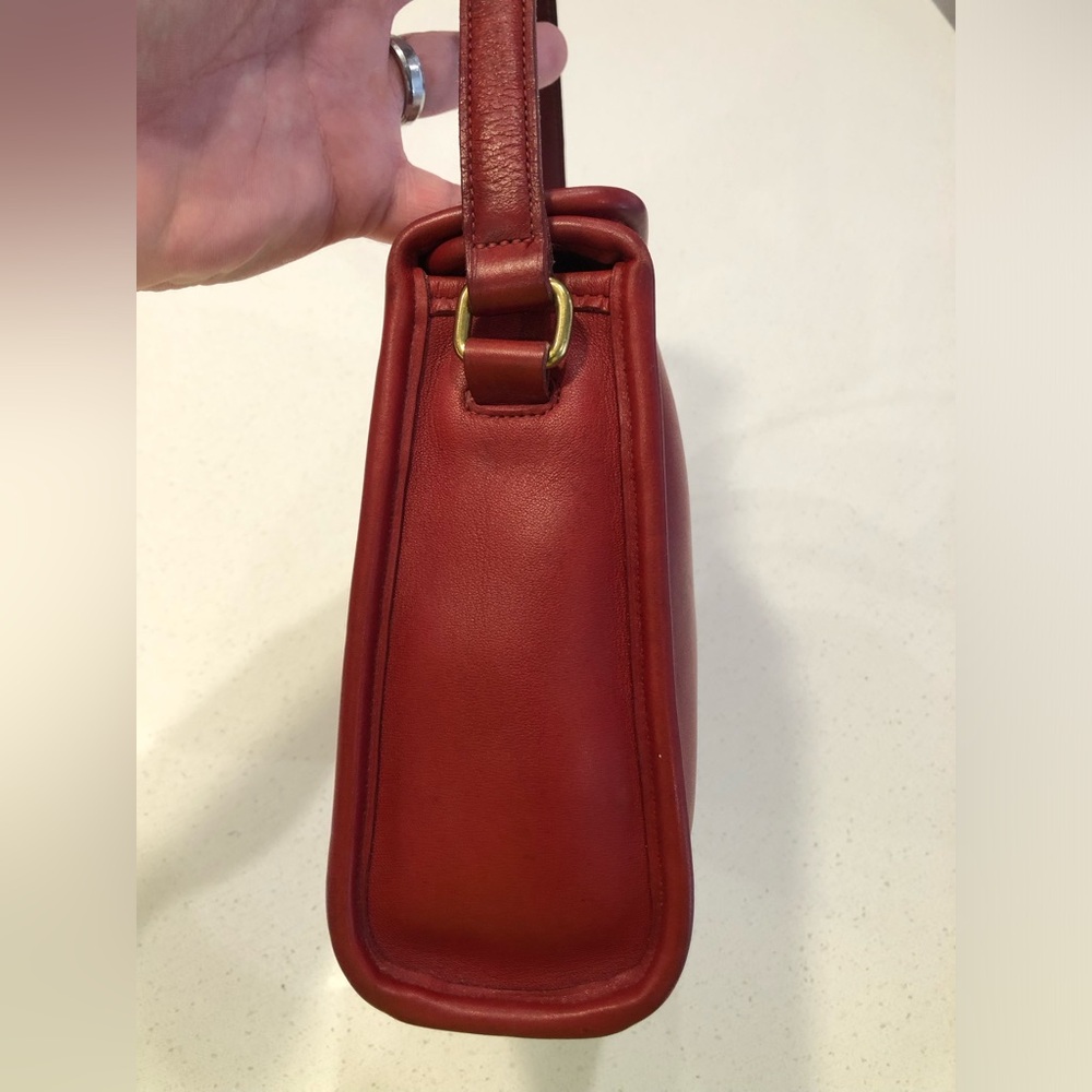 Vintage Coach Hard To Find Red Leather Geometric Bag #9043 Handbag With Hangtag - Picture 4 of 16